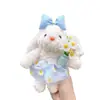 Exquisite Boneca de Pelúcia Coelho Festa Flor Fofa Pingente Coração de Menina Chaveiro Pendurado para Mochila Suprimento