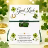 Calle. Pulsera de la Suerte para el Día de San Patricio Trébol de Cuatro Hojas Colgante de Aleación de Buena Suerte Pulsera Ajustable