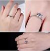 Anillos de Pareja Ajustables de Seis Garras de un Quilate con Diamantes Simulados de Moissanita para Mujer, Suministro Transfronterizo de Moda en Transmisión en Vivo de Kuaishou