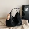 Bolsa de Bowling Estilo Coreano Estilo Preguiçoso para Mulheres Outono e Inverno 2025 Nova Bolsa de Ombro Casual Retrô Bolsa Transversal de Grande Capacidade