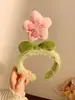 Tiara de Flor Rosa Claro Fofa, Acessório de Cabelo de Florzinha Fofa para Meninas, Perfeito para Fotos de Férias e Check-Ins