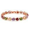Pulsera de turmalina con incrustaciones de AliExpress Wish, oro de 18 quilates, para mujer, con turmalina de caramelo y gemas de colores.
