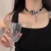 Collar de Perlas Mariposa Estilo Diablo para Mujer Ins Tendencia Dulce Fresco Gargantilla Nicho Punk Chica Picante Cadena Clavícula Mujer
