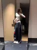 Calça Esportiva Bordada com Coração e Flor Estilo Streetwear Americano para Mulheres Verão 2025 Cintura Elástica Reta