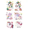Pegatinas de Tatuaje Luminosas de Unicornio para Niños Dibujos Animados Lindos Estilo Pintado a Mano Pegatinas Coloridas Impermeables y de Larga Duración Brazos de Niñas