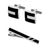 Amazon Transfronterizo Cuadrado Pintura Gemelos Moda Camisa Corbata a Cuadros Clip de Corbata Negocios Formal Gemelos para Hombre