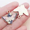 20 Flores de Luna de Colores que Gotean Aceite, Colgantes de Mariposa e Insectos de Aleación de Zinc, Accesorios para Pulseras, Llaveros, Joyería DIY
