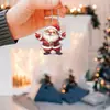 Decoración colgante de árbol de Navidad plano de acrílico transfronteriza, adornos colgantes de Papá Noel para el hogar y el coche