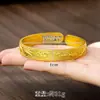 Novo braceletes de celebridade online estilo antigo Sutra do Coração ouro areia versão ouro feminina aberto uma folha braceletes ricos de dragão e fênix
