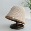 Patch de estilo japonês tricotado malha respirável combinando cores Chapéu de pescador Casual feminino Rosto Sombreamento Pequeno Sombra Bacia Dobrável Chapéu