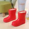 Botas de Nieve Nuevas para Mujer con Forro de Felpa, Botas de Lluvia Impermeables para Lavadero, Cocina, Lavado de Autos, Zapatos de Trabajo, Zapatos de Algodón Gruesos con Forro de Felpa hasta la Pantorrilla