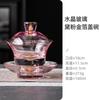 Fabricante Dai Tazón Cubierto con Lámina de Oro Rosa Gran Capacidad Vidrio de Cristal Japonés Resistente al Calor Tazón de Té Espeso Hecho a Mano de Xizang Juego de Té