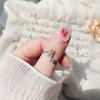 Anel de letra de zircônia brilhante banhado a platina 18k 26 letras inglesas ajustável diamante flash micro-incrustado anel aberto