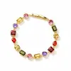 Pulsera de Zirconia Colorida de Lujo Ligero Estilo Coreano y Japonés Nicho para Mujer Venta al por Mayor Diseño de Alta Gama Pulsera Versátil de Flor de Zirconia Joyería