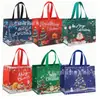 Bolsa de regalo de Navidad de comercio exterior bolsa no tejida con recubrimiento impresión a color bolsa de compras grande portátil en stock venta al por mayor personalizado