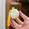 Mini Lata de Té Cerámica, Tarro Sellado Pequeño Forma de Calabaza, Tarro para Polvo de Incienso, Botella Pequeña para Medicina, Estilo Chino, Personalizable con Logo, Lujo Ligero, Vintage