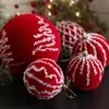 Nueva Bola de Terciopelo Rojo con Lentejuelas Brillantes para Árbol de Navidad, Exhibidor de Ventana y Accesorios de Decoración para Centros Comerciales