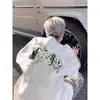 Camiseta Floral com Videira para Jovens, Homens e Mulheres, Verão Tendência Estilo Americano Manga Curta Oversized High Street Algodão Puro Manga Meia