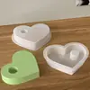 Molde de Silicona para Base de Portavelas Corazón de Amapola con Aromaterapia, Molde para Portavelas Delgado con Forma de Corazón DIY