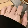 [Chapado en Oro Real] Moda de Corea del Sur Personalizado Flor Diseño Nicho Sentido Avanzado Lujo Ligero Exquisito Anillo Trendy Ins