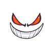 Adesivo de Carro Rosto Sorridente Diabólico Personalizado Adesivo de Corpo de Motocicleta Veículo Elétrico Rosto Fantasma Expressão Ocular Adesivo Decorativo Impermeável Resistente a Arranhões