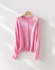 [Hengjia Qy] Cárdigan de Punto sin Costuras estilo Coreano, Cuello Redondo, 100% Lana para Mujer, Abrigo Elegante y Versátil de Corte Ajustado para Otoño e Invierno