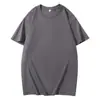 Camiseta de Algodão Puro de Manga Curta 180g, Cor Sólida, Lisa de Meia Manga, Gola Redonda, Camiseta Masculina e Feminina, Disponível para Atacado, Pode Ser Estampada com Logotipo, Adequada para Uniformes de Turma