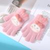 Guantes Cálidos de Lana Tejida para Niños Estilo Coreano Lindo Invierno a Prueba de Frío Engrosados de Cinco Dedos para Escuela Escribir Jugar Nieve Ciclismo