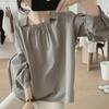 Camisa de manga larga con cuello pequeño, sencilla y fresca, de estilo nuevo para primavera y otoño para mujer, diseño de nicho, estilo jersey con sentido