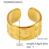 Anillo abierto circular soñador estilo minimalista acero inoxidable chapado en oro retención de color índice de moda anillo de dedo combinación de joyería para mano venta al por mayor