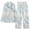 Algodón Puro Pijama de Pareja para Hombre para Primavera y Otoño, Holgado, Casual, Transpirable, 100% Algodón, Adecuado para Usar al Aire Libre como Ropa de Casa en Otoño