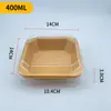 Caixa de Almoço Descartável Papel Kraft Quadrada Embalagem Comercial para Fast Food Caixa à Prova de Óleo Grau Alimentício Recipiente Ecológico como Saladeira