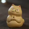 Mascota de Té de Arcilla Púrpura Yixing Gato de la Suerte Gatito Creativo Accesorio de Té Decoración del Hogar Inserto de Fragancia de Té Juego de Té Kung Fu Se Puede Usar