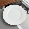 Plato Plano Blanco Puro de Porcelana de Hueso Plato para Filete Plato de Postre Plato para Pasteles y Repostería Plato Redondo para el Hogar con Opción de Impresión de Logo Vajilla de Uso Comercial