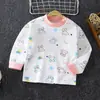 Uma geração de camiseta de manga comprida de primavera e outono infantil para bebê de algodão camiseta básica para meninos e meninas jaqueta infantil coreana