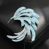 Nova Broche de Pena de Fênix com Zircônia Azul de Alto Padrão, Acessório de Pino Anti-Exposição de Luxo Discreto para Mulheres