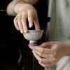 Taza Maestra de Cerámica de Zorro de Nueve Colas Pintada a Mano en Rojo Obsidiana, Juego de Té Kung Fu para Uso Doméstico, Taza de Té con Boca de Flor de Pie Alto, Taza de Degustación