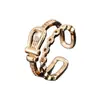 Hebilla de Cinturón de Moda Estilo Europeo Anillo Envuelto Cadena de Circonita Más Vendida Anillo de Dedo Abierto Versátil para el Viaje Diario Temperamento