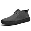 2025 Sapatos de Skate de Cano Médio em Couro Aveludado Botas Martins Zhongbang Sapatos Casuais de Couro Vintage Masculinos Sapatos da Moda com Solado Grosso