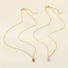 Corrente para Clavícula de Mini Legumes Coloridos com Pingente de Berinjela e Pimentão Gota de Óleo Personalizada Criativa Joia de Colar de Aço Inoxidável