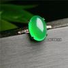 Anillo de calcedonia verde emperador Anillo de esmeralda ajustable abierto para mujer Ágata natural jade gema anillo para mujer simple