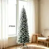 Árbol de Navidad artificial verde de PVC con luces, estilo delgado tipo pluma, decoración navideña al por mayor