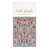 Adesivos de Unha Artística Coração com Rosa Vermelha com Suporte Adesivo, Decorações de Adesivos de Unha DIY Atmosfera de Dia dos Namorados Estilo Dh
