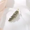 Estilo europeu e americano clipe de mola de liga metálica em forma de pena clip de cabelo retrô moda clip de cabelo para a parte de trás da cabeça acessórios de cabelo femininos clip de metal
