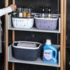 Fábrica atacado acabamento cesta de armazenamento plástico PP arco portátil oco cesta de armazenamento escola sundries terminando cesta de armazenamento
