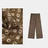 Pantalones casuales nuevos para mujer de primavera y verano con estampado de tela de cáñamo, estilo old money, relajados y versátiles, FSY60670