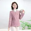 Chaqueta de Primavera Estilo Nuevo 2026 para Madres Jóvenes y de Mediana Edad, Abrigo Delgado Corto Estilo Chanel para Primavera y Otoño, Ropa de Mujer para Mujeres de Mediana Edad y Mayores