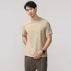 Ropa de Hombre Xintang Verano 2026 Camiseta Oxford de Lino Manga Corta Color Sólido Cuello Redondo Simple Top Estilo de Negocios