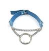 Directo de fábrica moda anillo para mujer cadena collar de cuero negro cadena de doble capa collar O cadena para clavícula choker