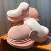 Pantuflas de algodón con suela gruesa para mujer, nuevo estilo 2026, para interior y exterior, otoño e invierno, mullidas y de felpa, cálidas y antideslizantes